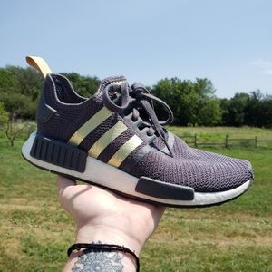 Adidas NMD R1 Boost Grey/Gold Runner, sz 8.5